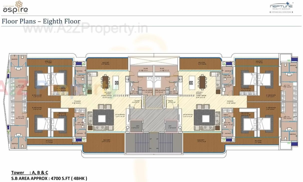 Layout of real estate project Greenwoods Aspire located at Subhanpura, Vadodara, Gujarat