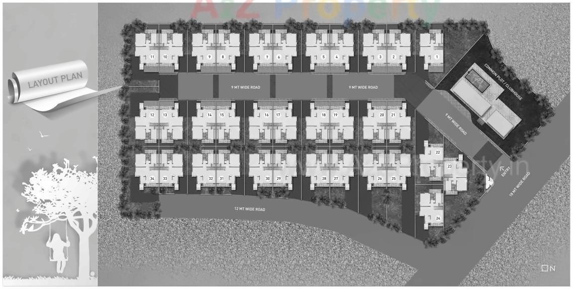 Layout of real estate project Greenwoods Cove located at Khanpur, Vadodara, Gujarat