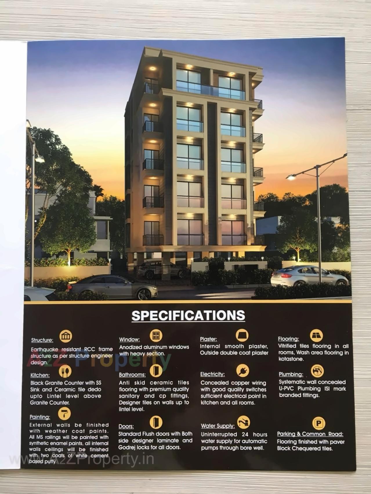 3D Elevation of real estate project Haidery Apartment located at Bapod, Vadodara, Gujarat