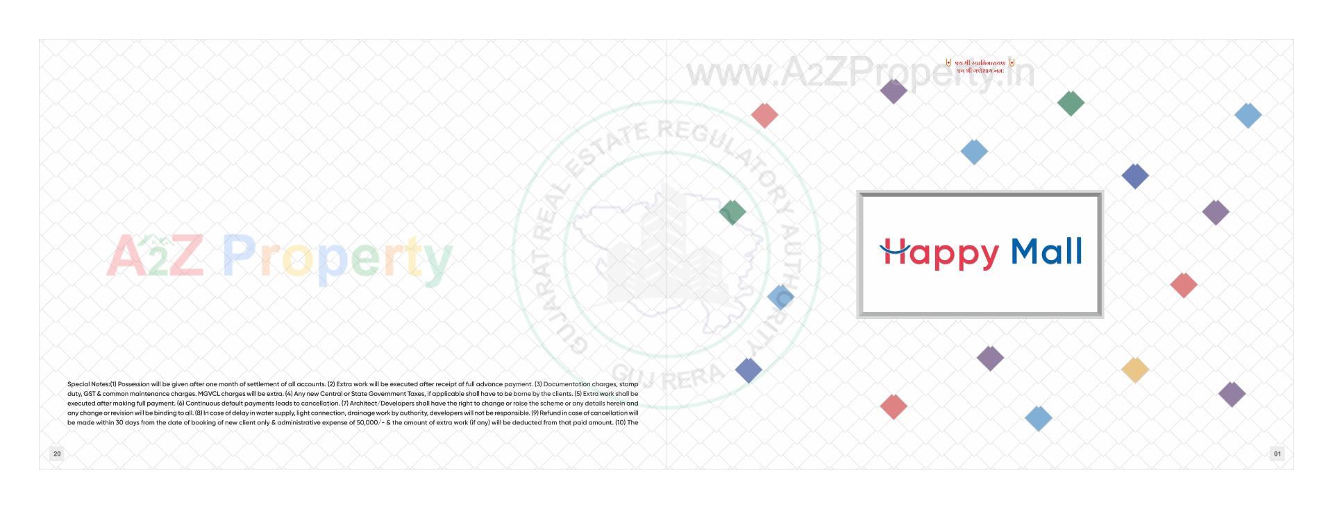 Layout of real estate project Happy Mall located at Dumad, Vadodara, Gujarat