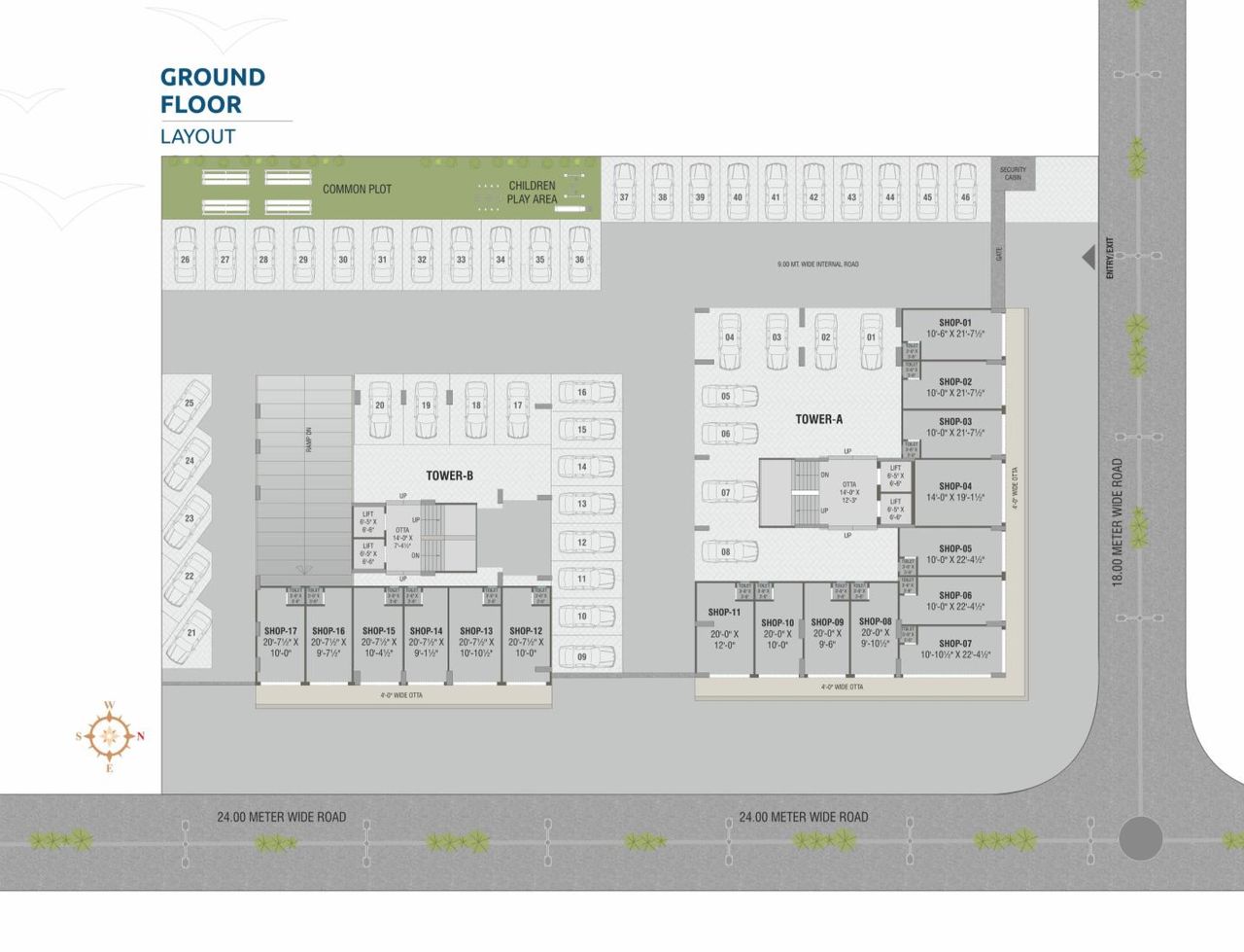Layout of real estate project Hari Darshan Sky located at Chhani, Vadodara, Gujarat