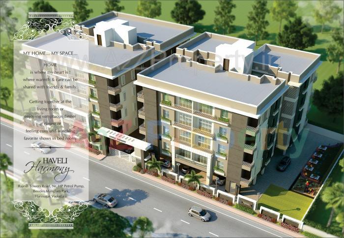 3D Elevation of real estate project Haveli Harmony located at Gorva, Vadodara, Gujarat