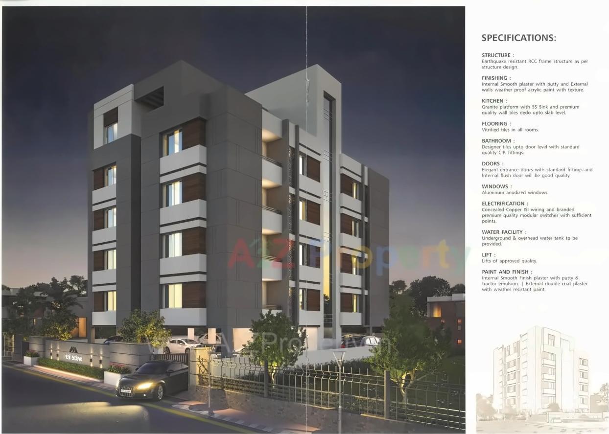 3D Elevation of real estate project Henil Enclave located at Manjalpur, Vadodara, Gujarat