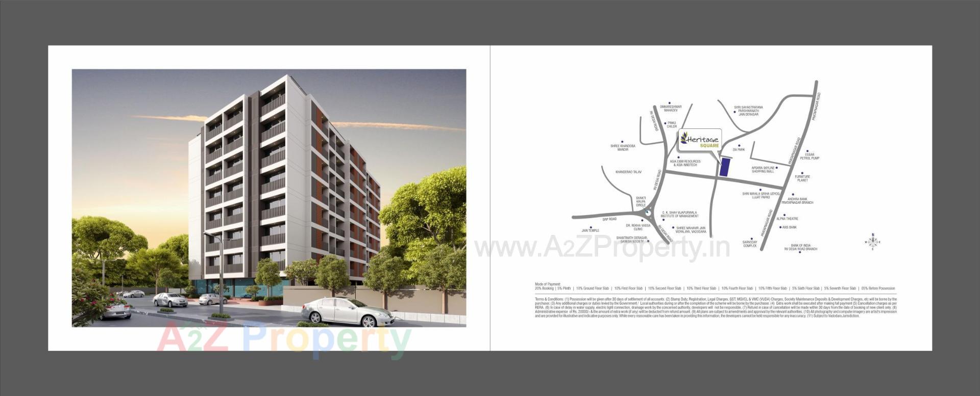 3D Elevation of real estate project Heritage Square located at Kasba, Vadodara, Gujarat