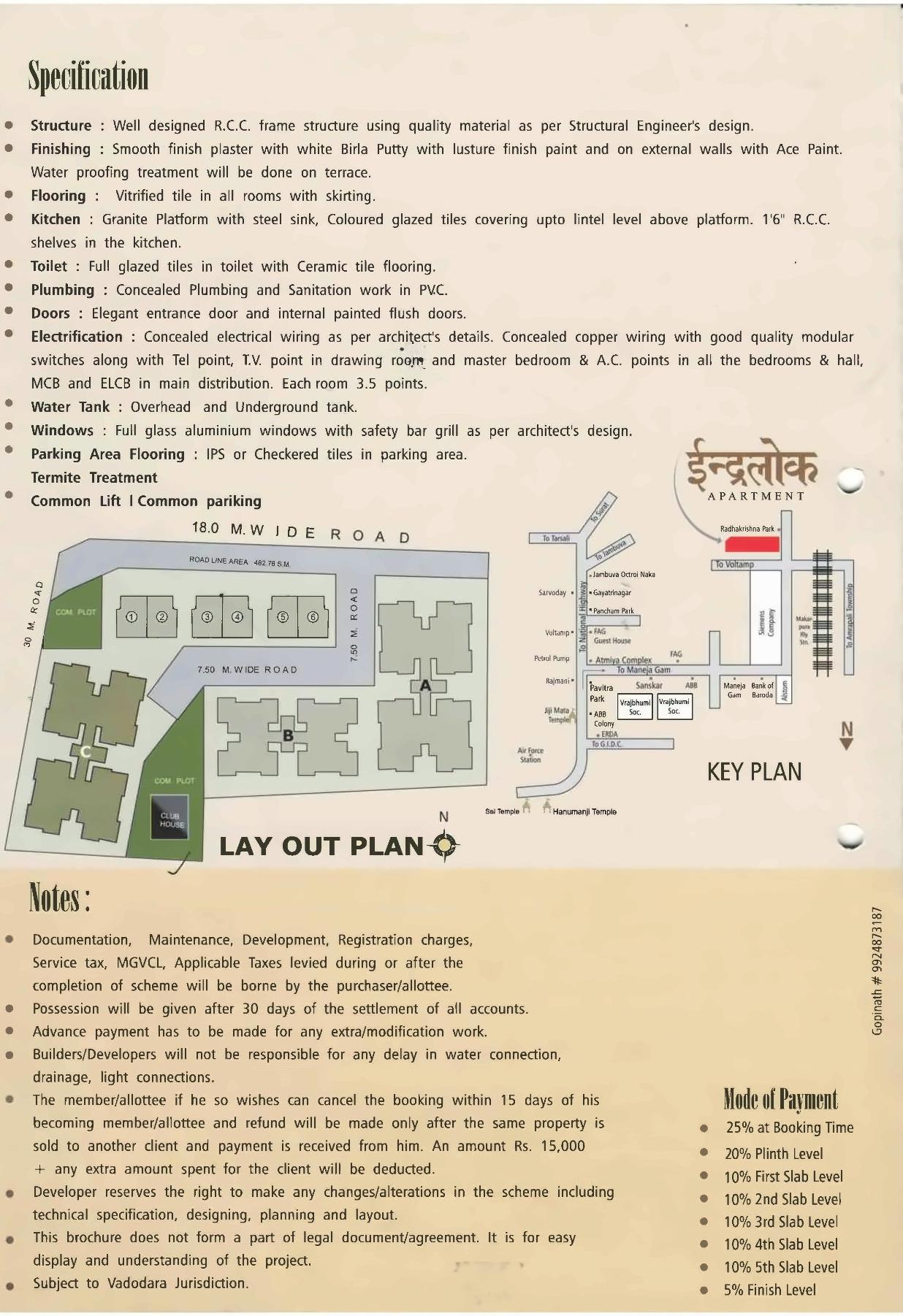  of real estate project Indralok Apartment located at Maneja, Vadodara, Gujarat