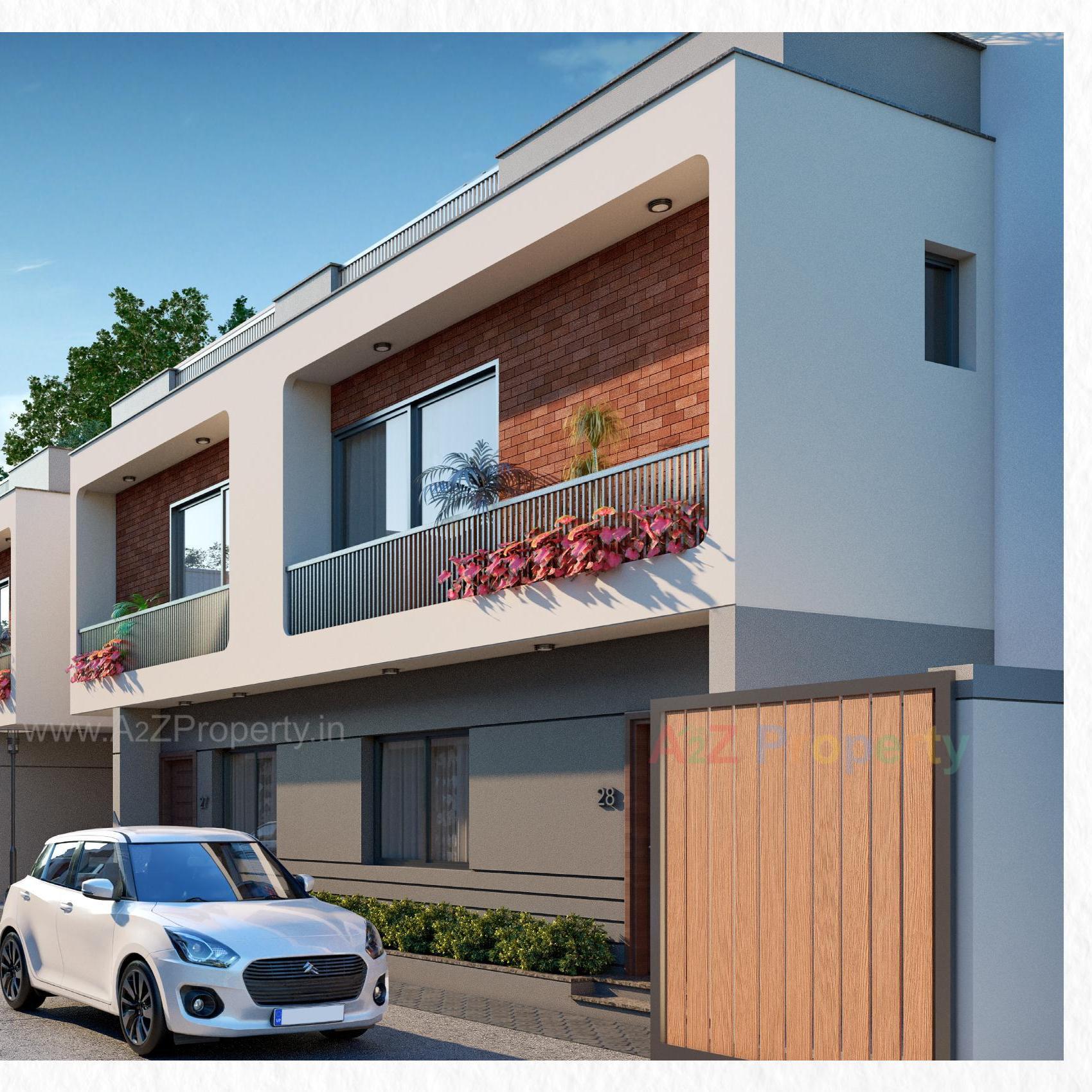 3D Elevation of real estate project Isha Bungalows located at Bill, Vadodara, Gujarat