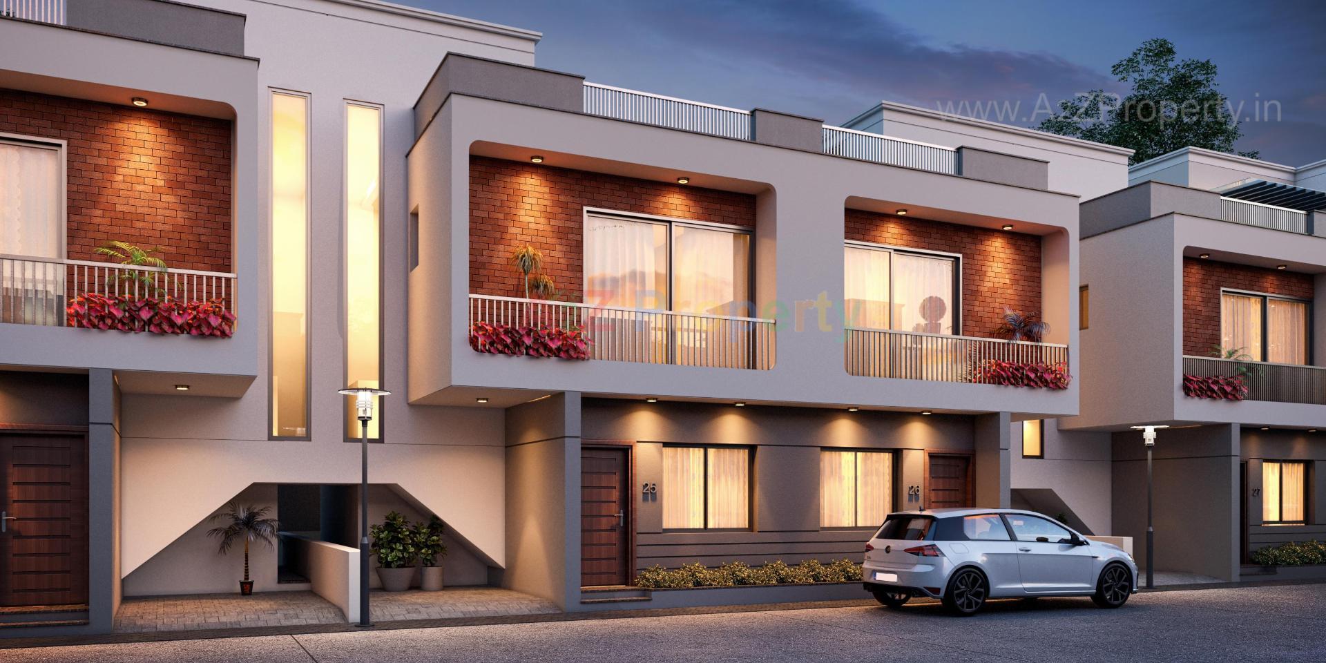 3D Elevation of real estate project Isha Bungalows located at Bill, Vadodara, Gujarat