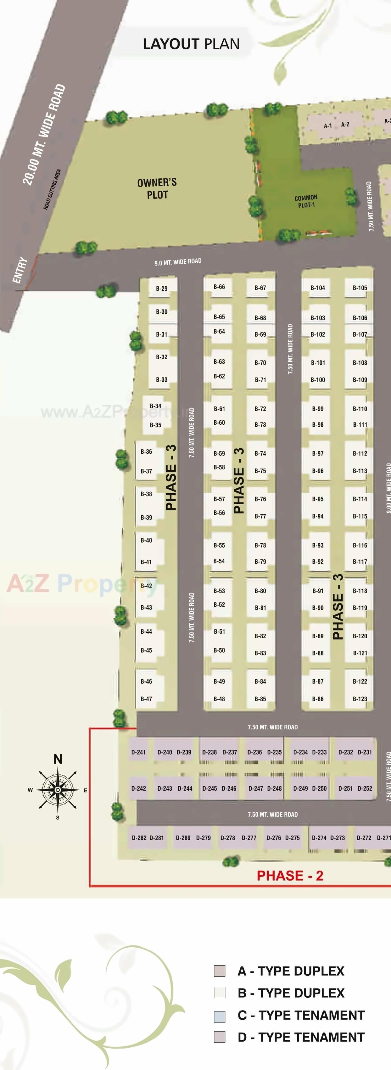 Layout of real estate project J P Greens located at Shripor-timbi, Vadodara, Gujarat