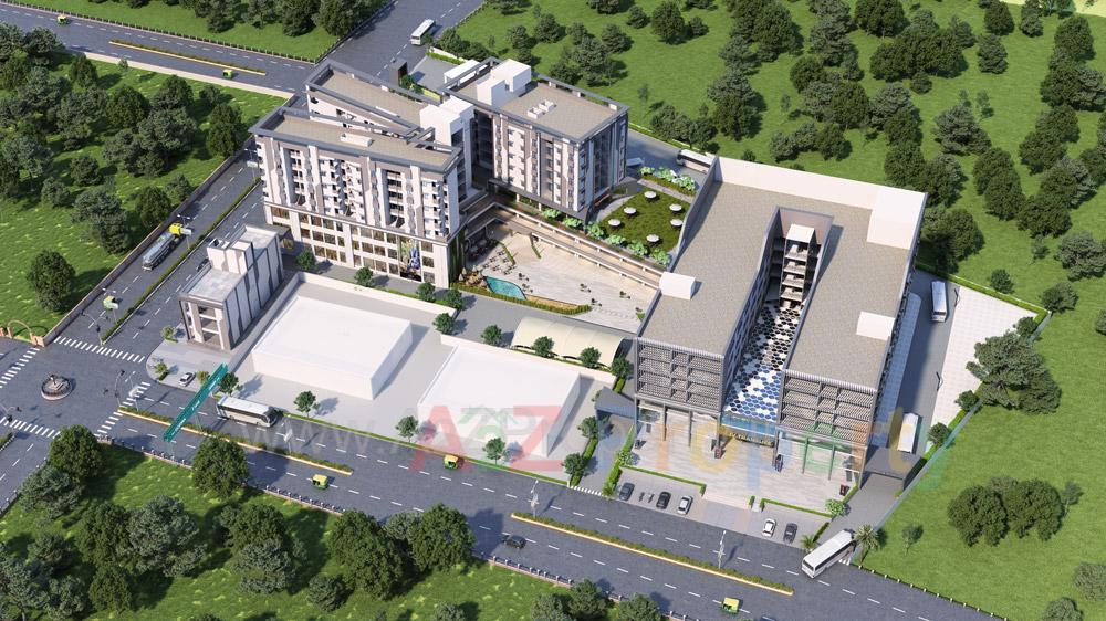 3D Elevation of real estate project Jv Translife located at Nizampura, Vadodara, Gujarat