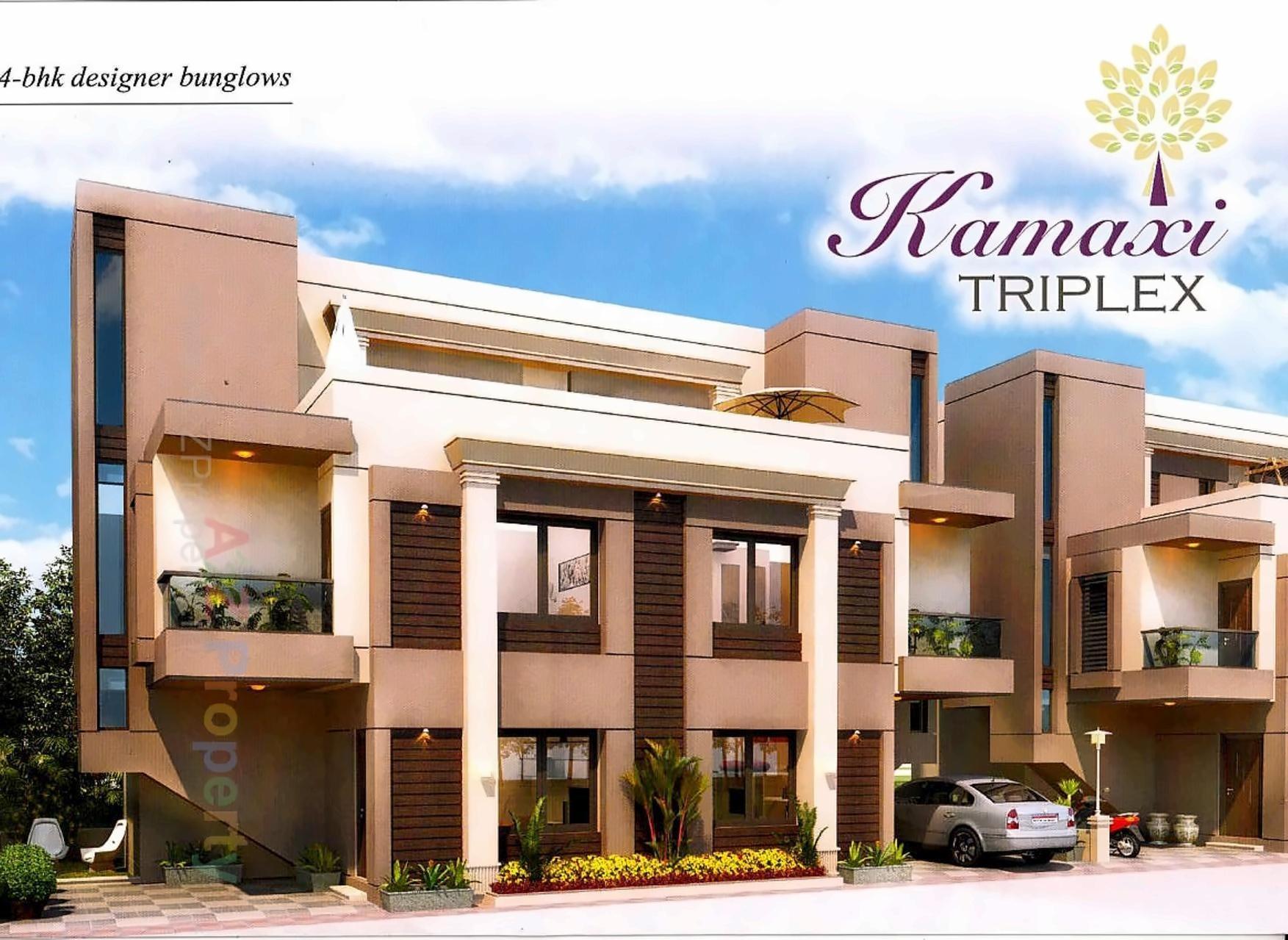 3D Elevation of real estate project Kamaxi Triplex located at Harni, Vadodara, Gujarat