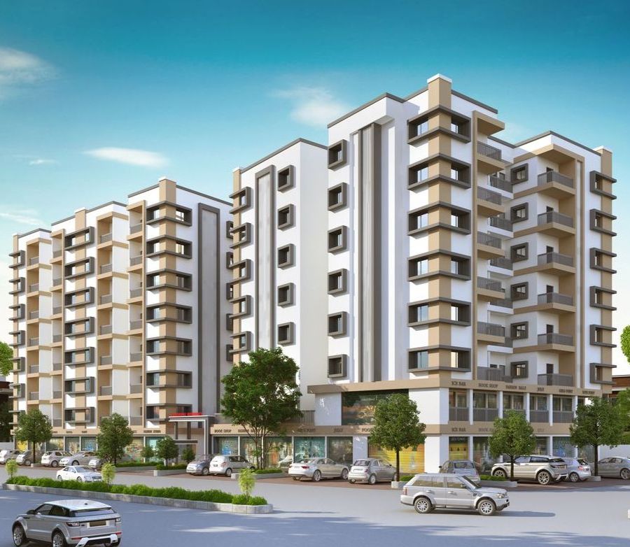 Final Corner View  of real estate project Kamdhenu Residency located at Tarsali, Vadodara, Gujarat