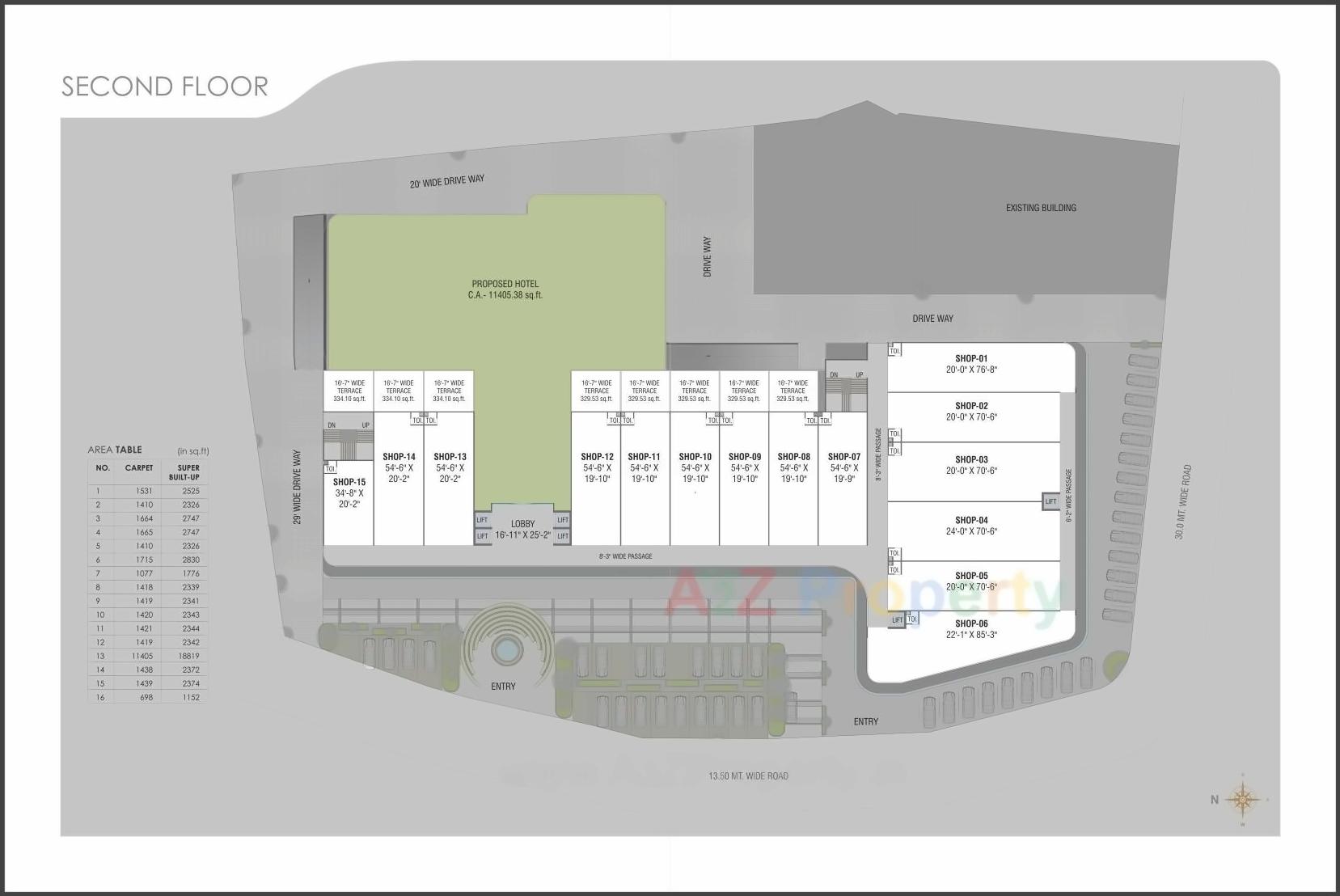 Layout of real estate project Kanha Central located at Kasba, Vadodara, Gujarat