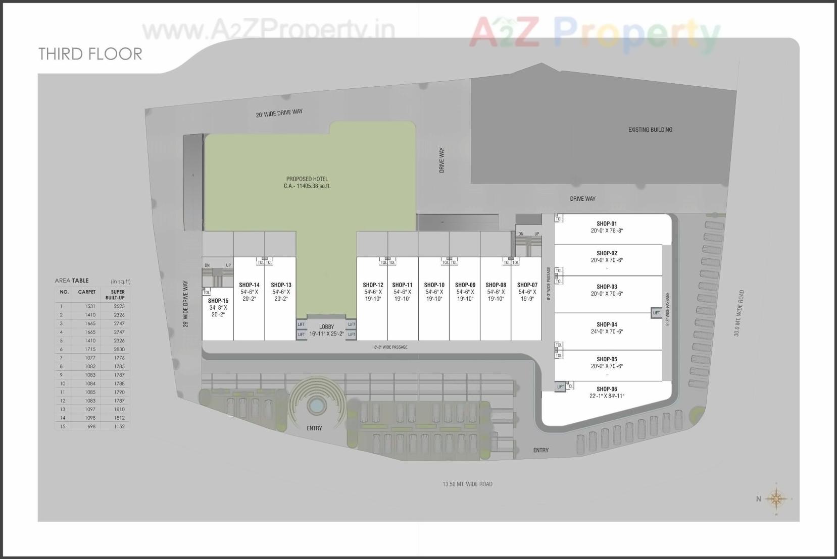 Layout of real estate project Kanha Central located at Kasba, Vadodara, Gujarat
