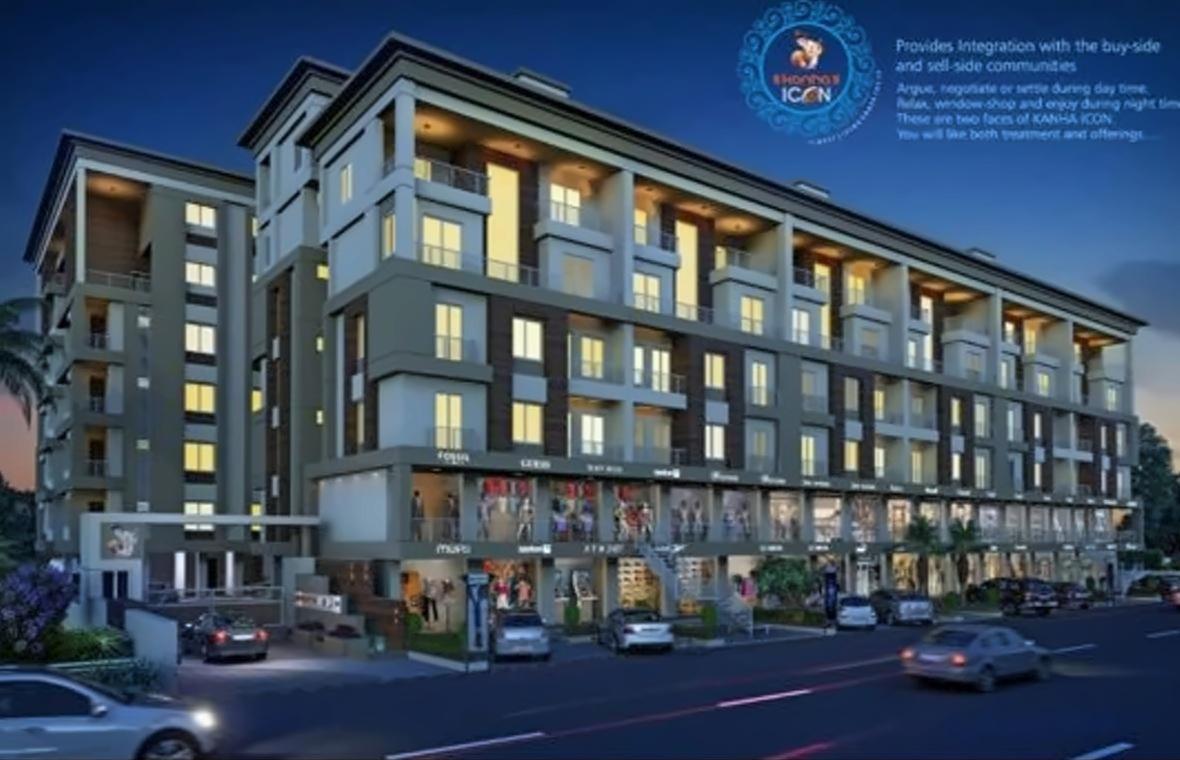 3D Elevation of real estate project Kanha Icon located at Kapurai, Vadodara, Gujarat