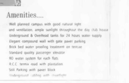 Amenities of Kanha Platinum