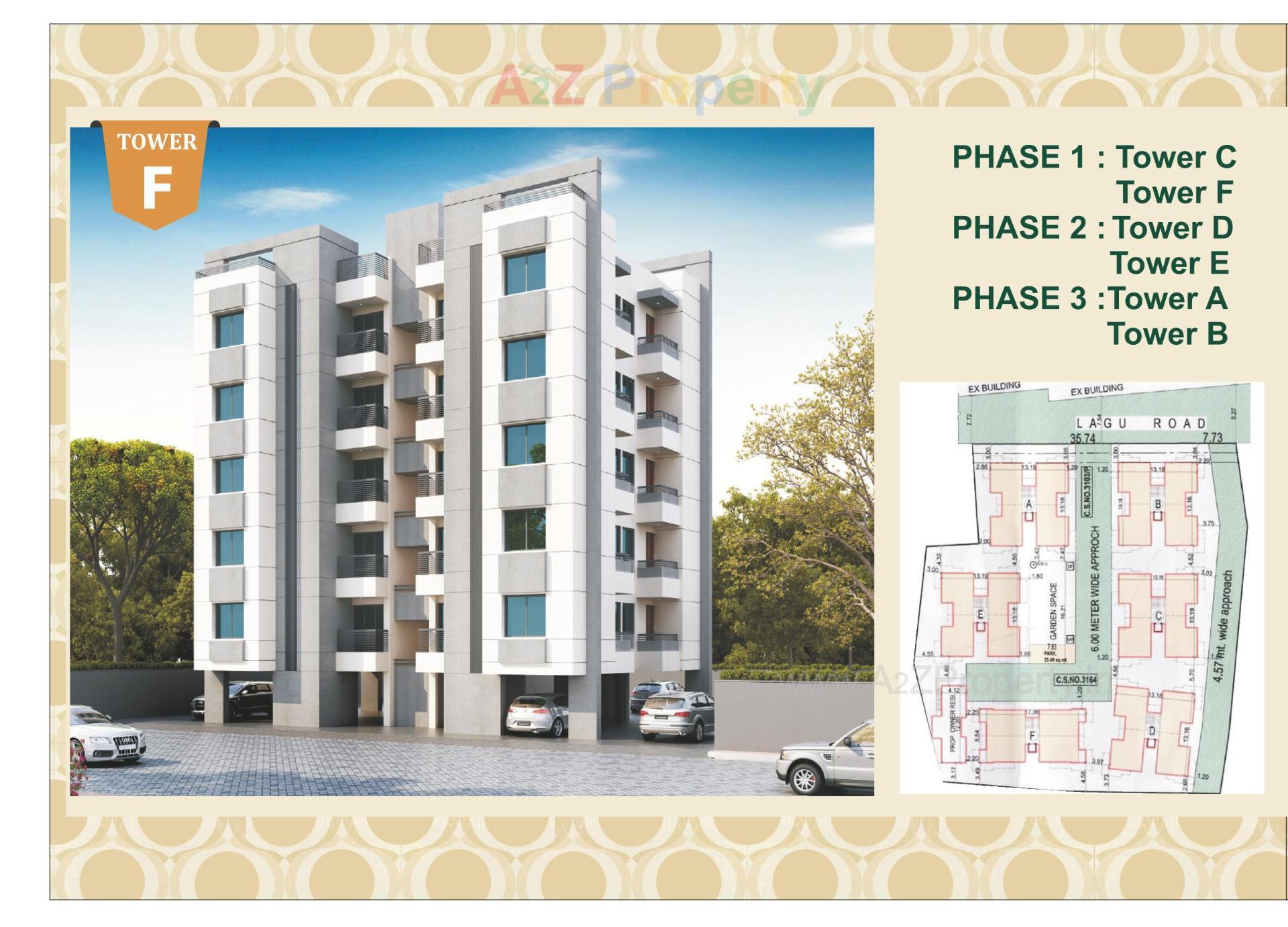 3D Elevation of real estate project Karmaa Residency located at Kasba, Vadodara, Gujarat