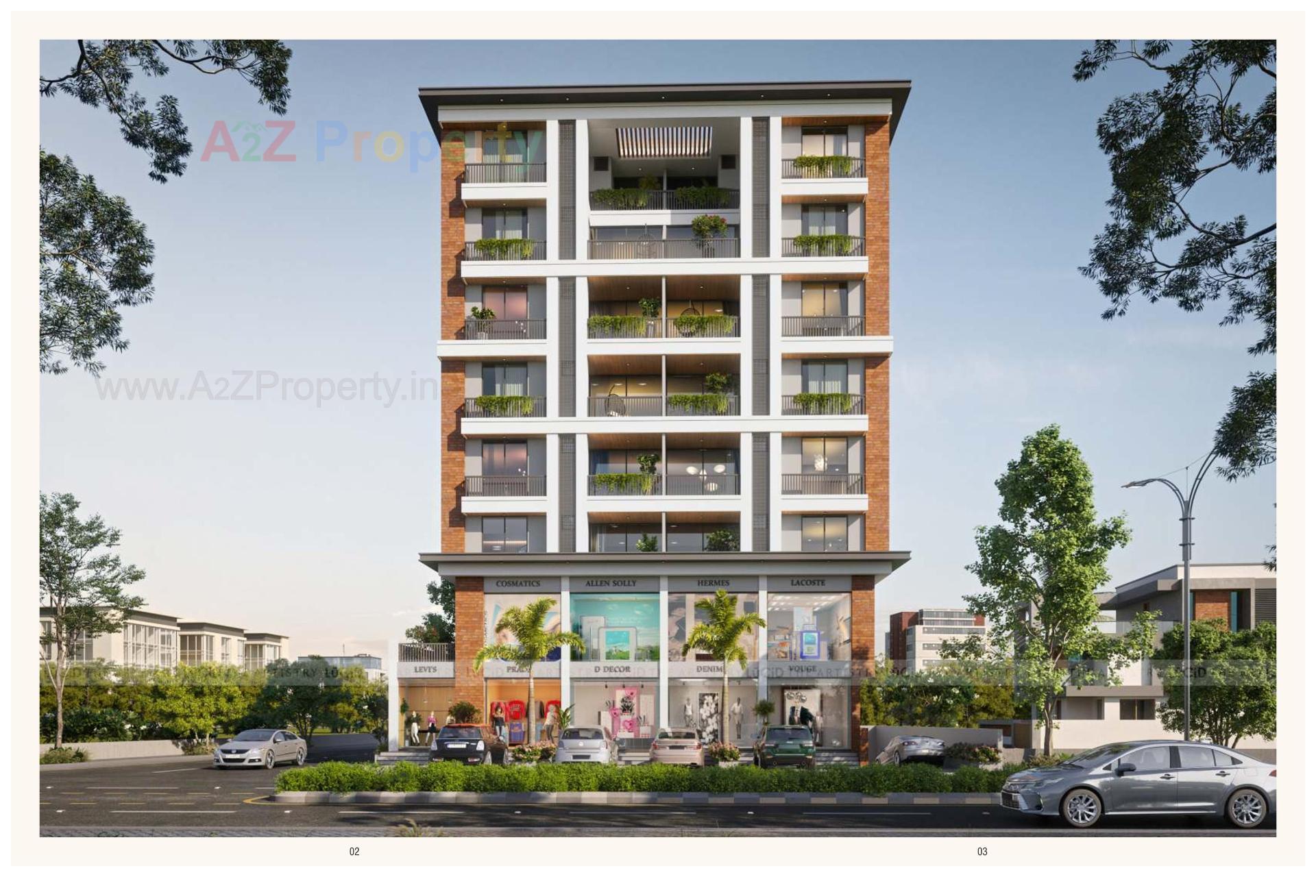 3D Elevation of real estate project Keshav Complex located at Kasba, Vadodara, Gujarat