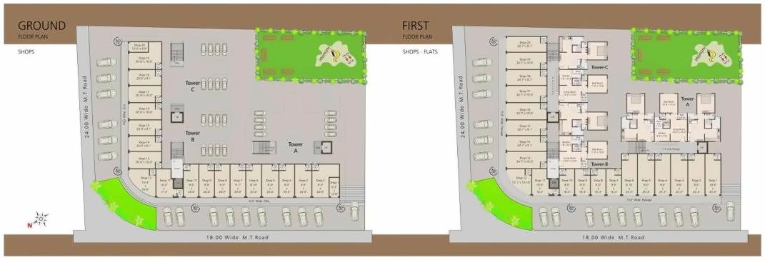 Layout of real estate project Keshav Kunj located at Sayajipura, Vadodara, Gujarat