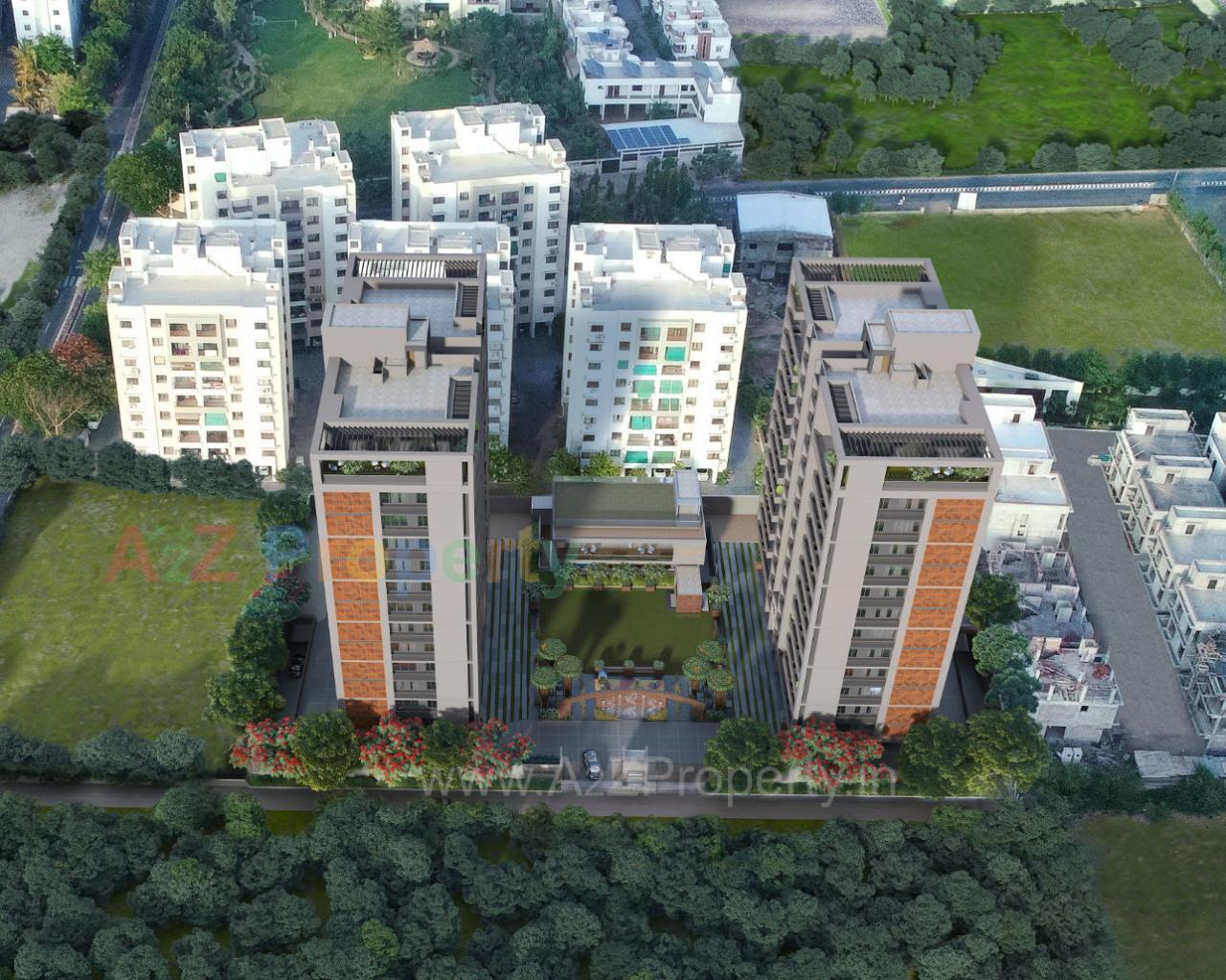 3D Elevation of real estate project Keystone Skyvillas located at Gotri, Vadodara, Gujarat