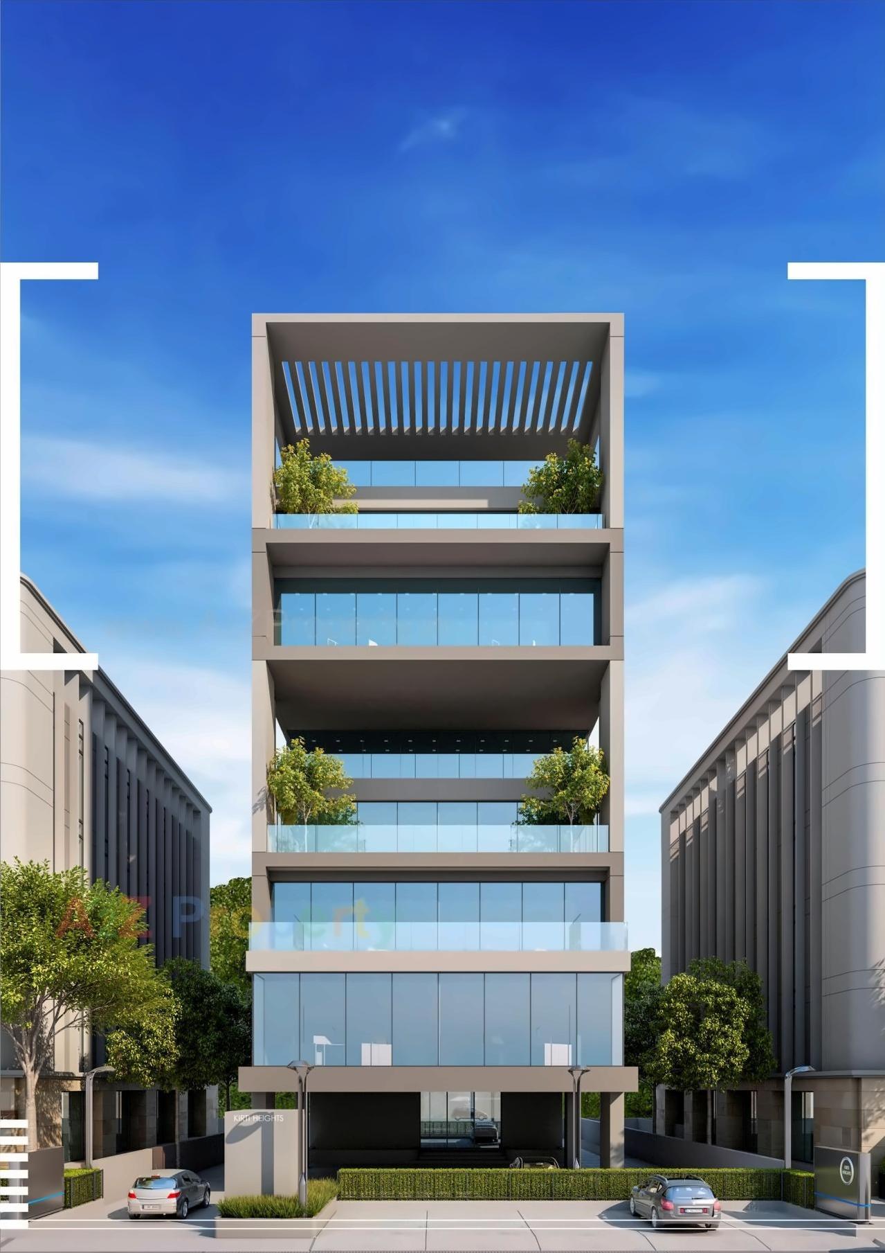 3D Elevation of real estate project Kirti Heights located at Kasba, Vadodara, Gujarat