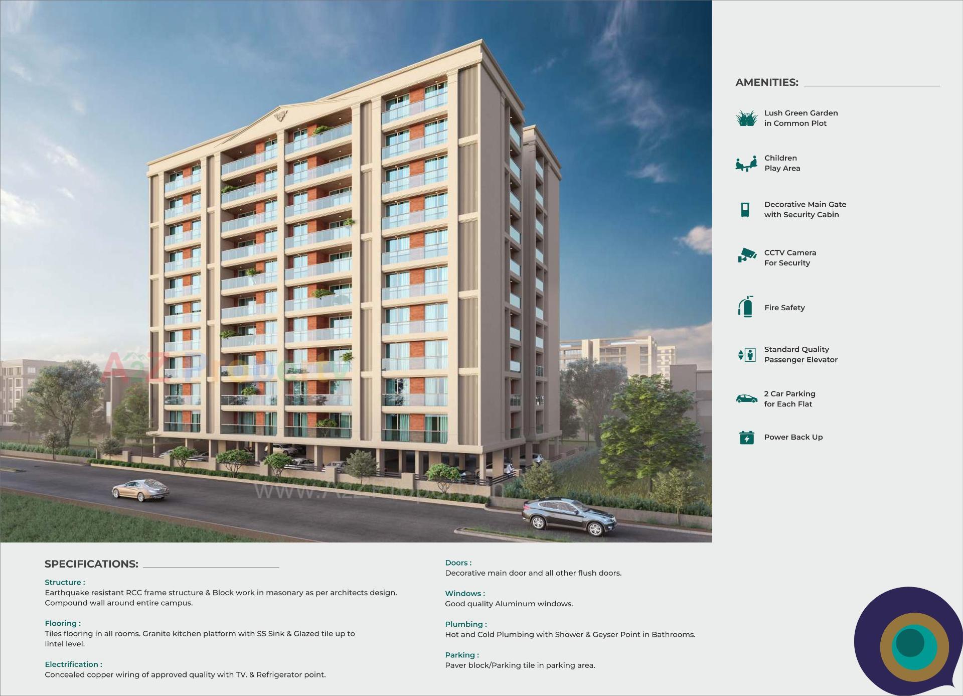 3D Elevation of real estate project Kishan Altis located at Bhayali, Vadodara, Gujarat