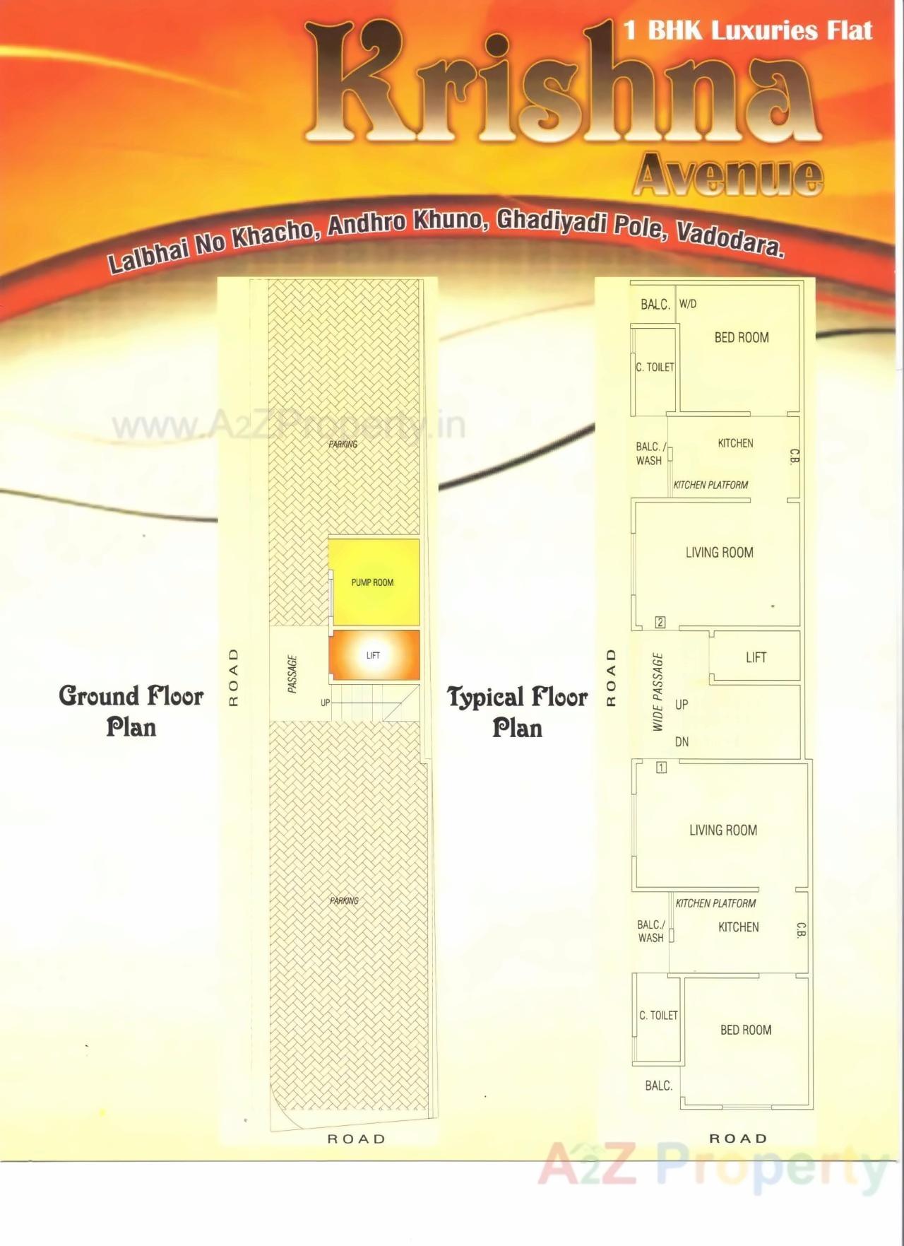 Layout of real estate project Krishna Avenue located at Kasba, Vadodara, Gujarat