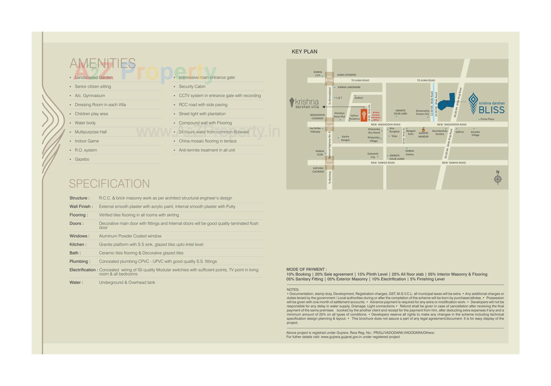  of real estate project Krishna Darshan Bliss located at Aamodar, Vadodara, Gujarat