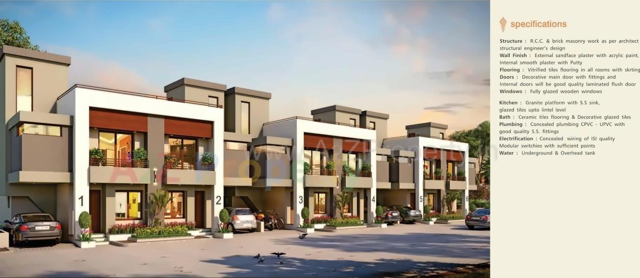 3D Elevation of real estate project Krishna Darshan Villa located at Khatamba, Vadodara, Gujarat