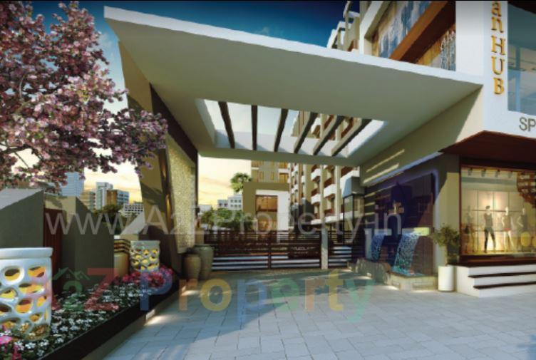 3D Elevation of real estate project Krishna Meridian located at Bhayli, Vadodara, Gujarat