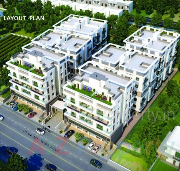 3D Elevation of real estate project Krishna Prime located at Nizampura, Vadodara, Gujarat