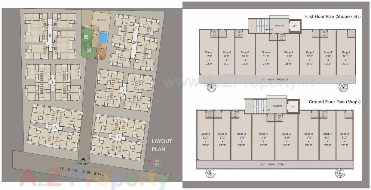 Layout of real estate project Krishna Prime located at Nizampura, Vadodara, Gujarat