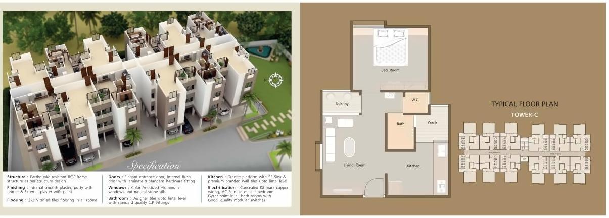 Layout of real estate project Krishna Residency located at Kapurai, Vadodara, Gujarat