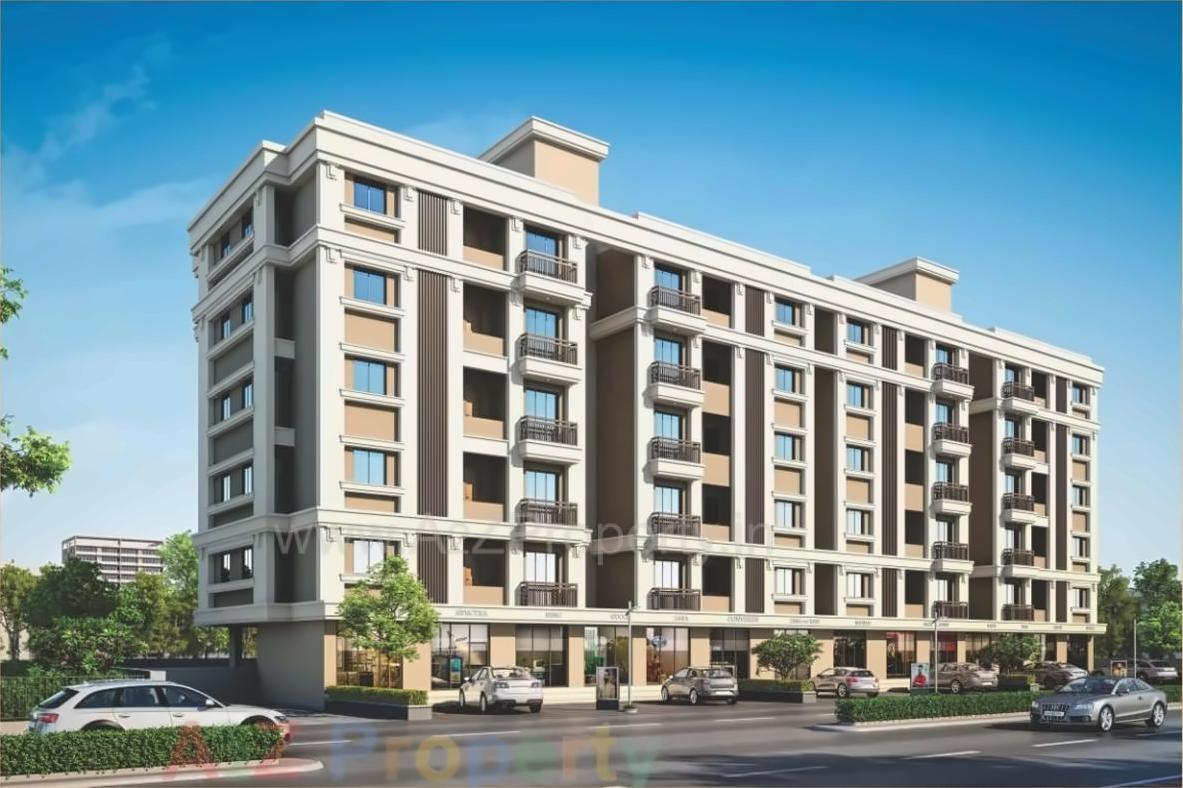 3D Elevation of real estate project Krishna Residency located at Bapod, Vadodara, Gujarat