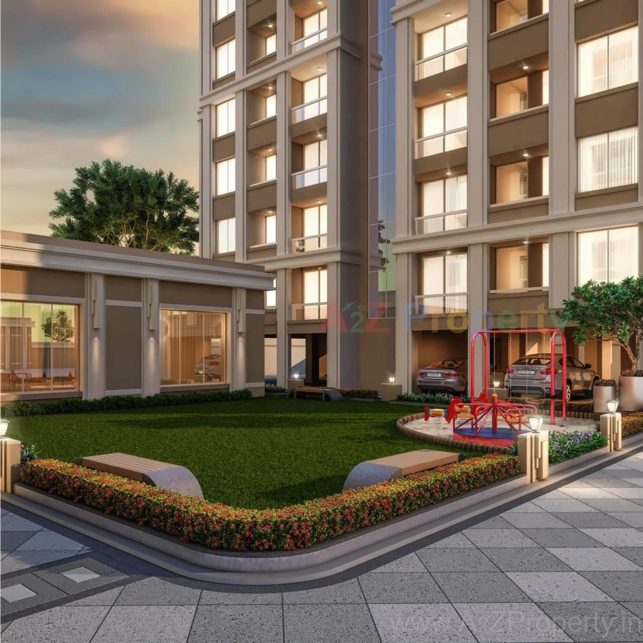 3D Elevation of real estate project Krishnam Airwings located at Vadodara, Vadodara, Gujarat