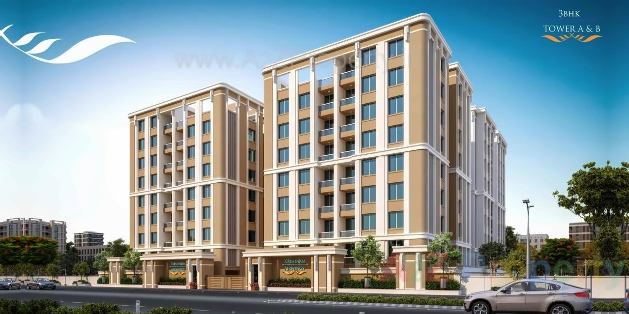 3D Elevation of real estate project Krishnam Airwings located at Vadodara, Vadodara, Gujarat
