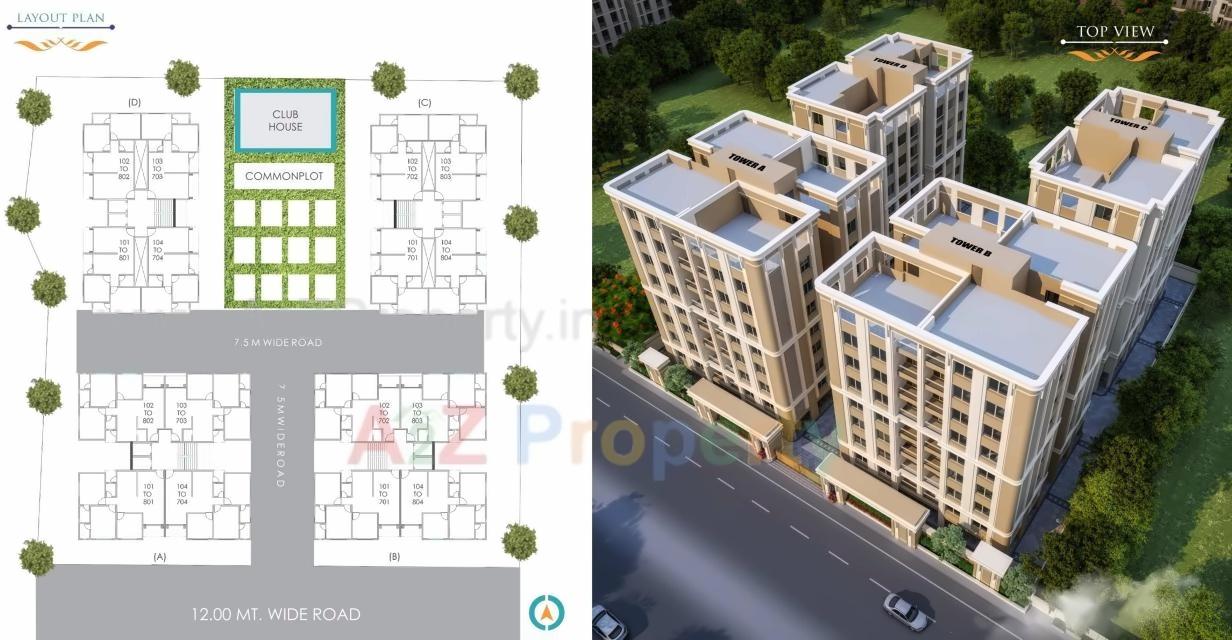 Layout of real estate project Krishnam Airwings located at Vadodara, Vadodara, Gujarat