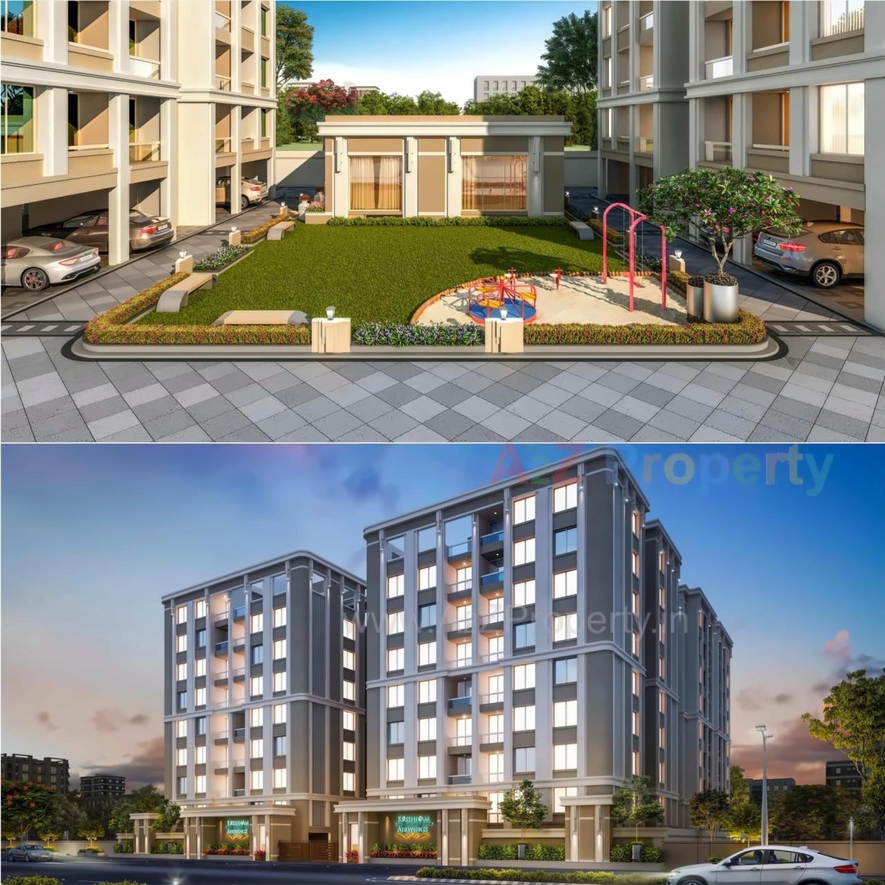 3D Elevation of real estate project Krishnam Airwings located at Vadodara, Vadodara, Gujarat