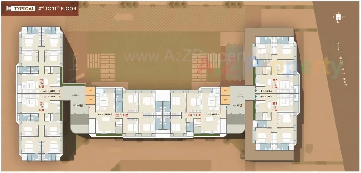 Layout of real estate project Labh Elegance located at Vadodara, Vadodara, Gujarat
