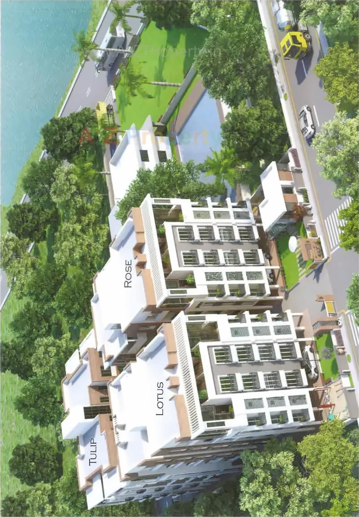 3D Elevation of real estate project Lakeview located at Bhayli, Vadodara, Gujarat