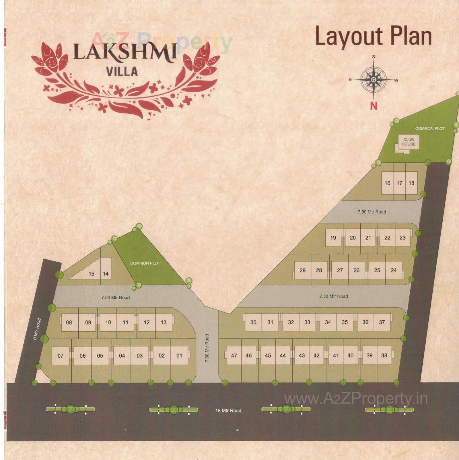 Layout of real estate project Lakshmi Villa located at Vadodara, Vadodara, Gujarat