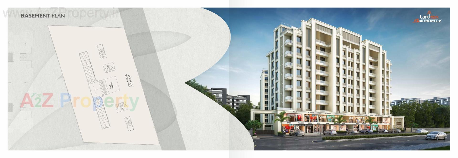 3D Elevation of real estate project Landmark Brushellz located at Tandalja, Vadodara, Gujarat