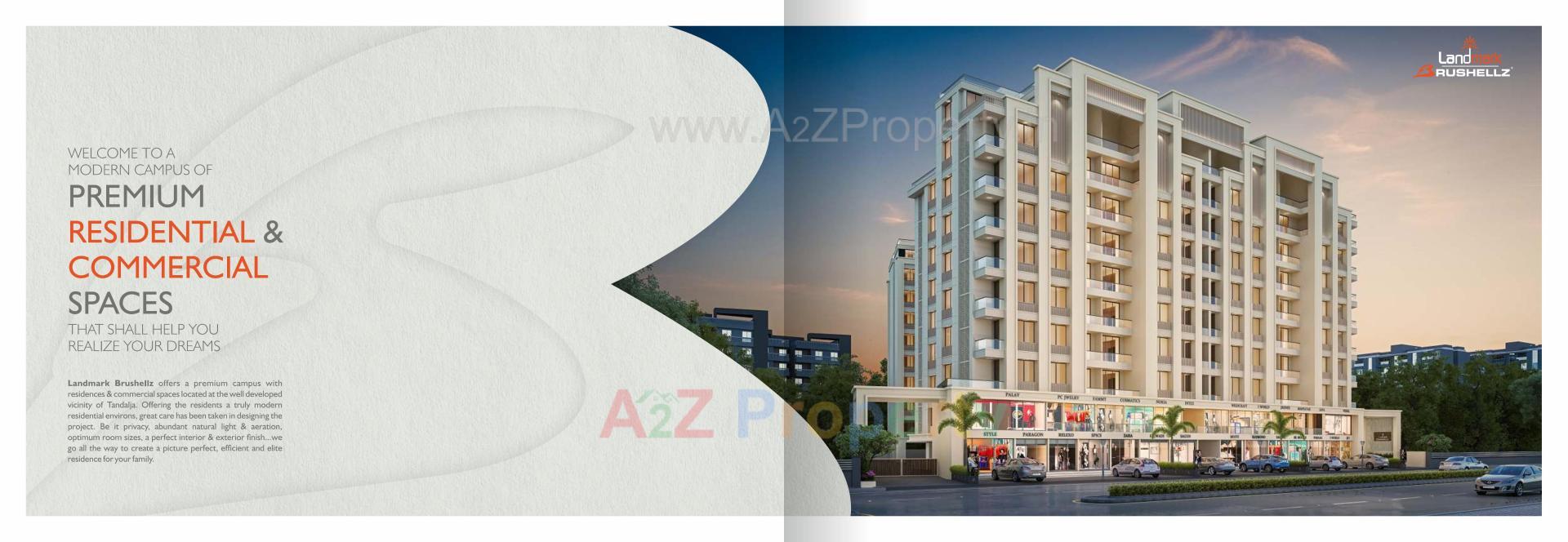 3D Elevation of real estate project Landmark Brushellz located at Tandalja, Vadodara, Gujarat
