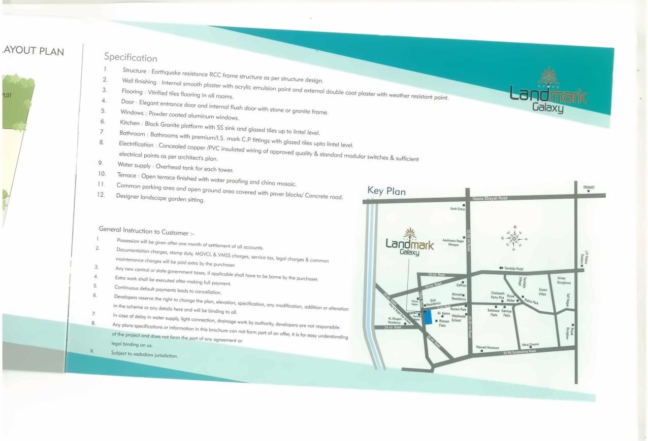  of real estate project Landmark Galaxy located at Tandalaja, Vadodara, Gujarat