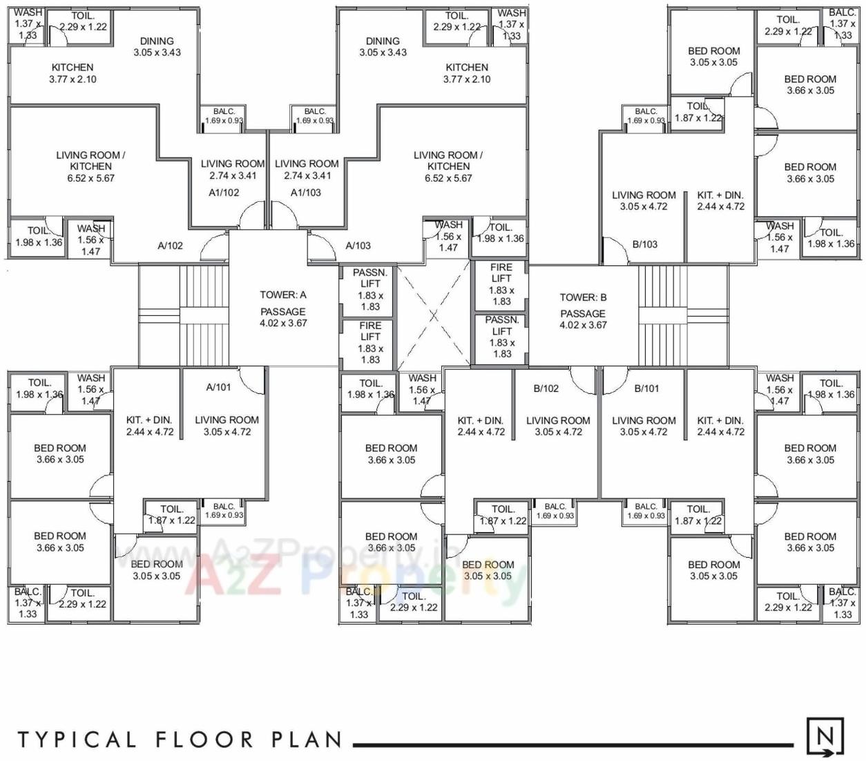 Layout of real estate project Landmark Prime located at Tandalja, Vadodara, Gujarat