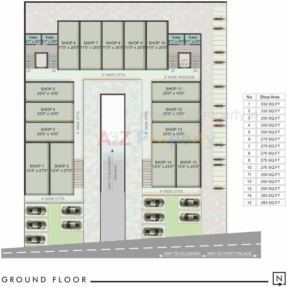 Layout of real estate project Landmark Prime located at Tandalja, Vadodara, Gujarat
