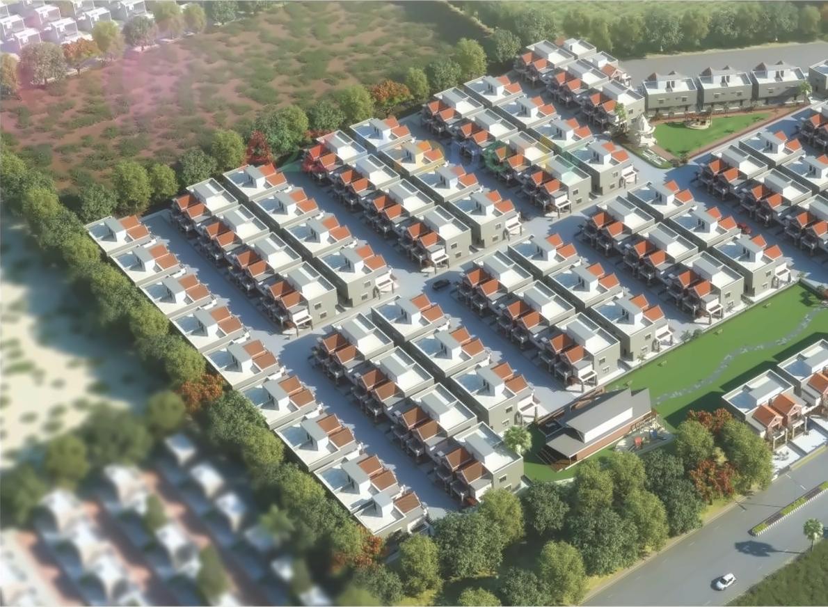 3D Elevation of real estate project Lavanya Banglows (tena   To 61, 145 To 166) located at Ankhol, Vadodara, Gujarat