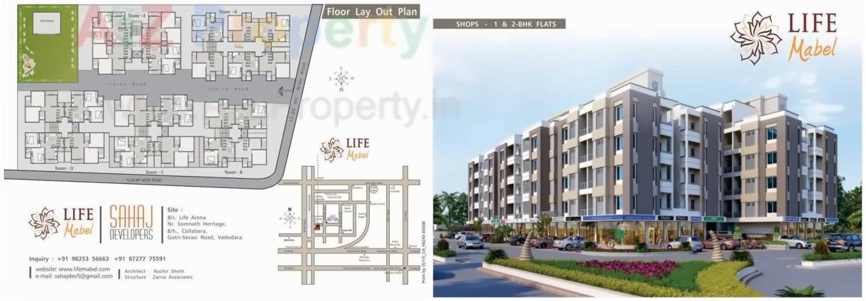 Layout of real estate project Life Mabel located at Sevasi, Vadodara, Gujarat