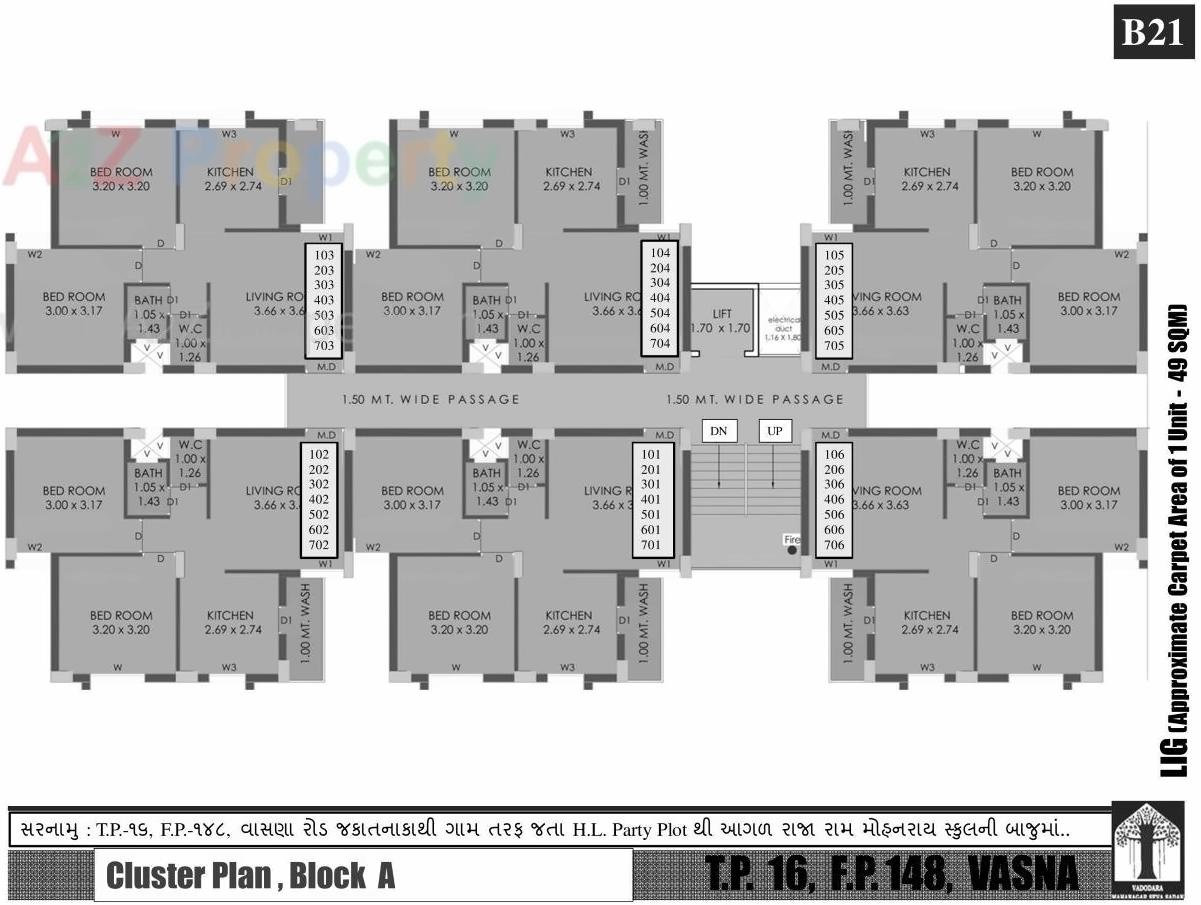 Layout of real estate project Lig Scheme At Tp 16 Fp 148 Mmgy located at Vasna, Vadodara, Gujarat