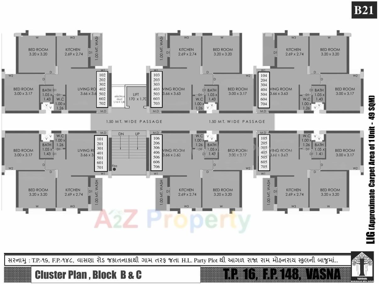 Layout of real estate project Lig Scheme At Tp 16 Fp 148 Mmgy located at Vasna, Vadodara, Gujarat