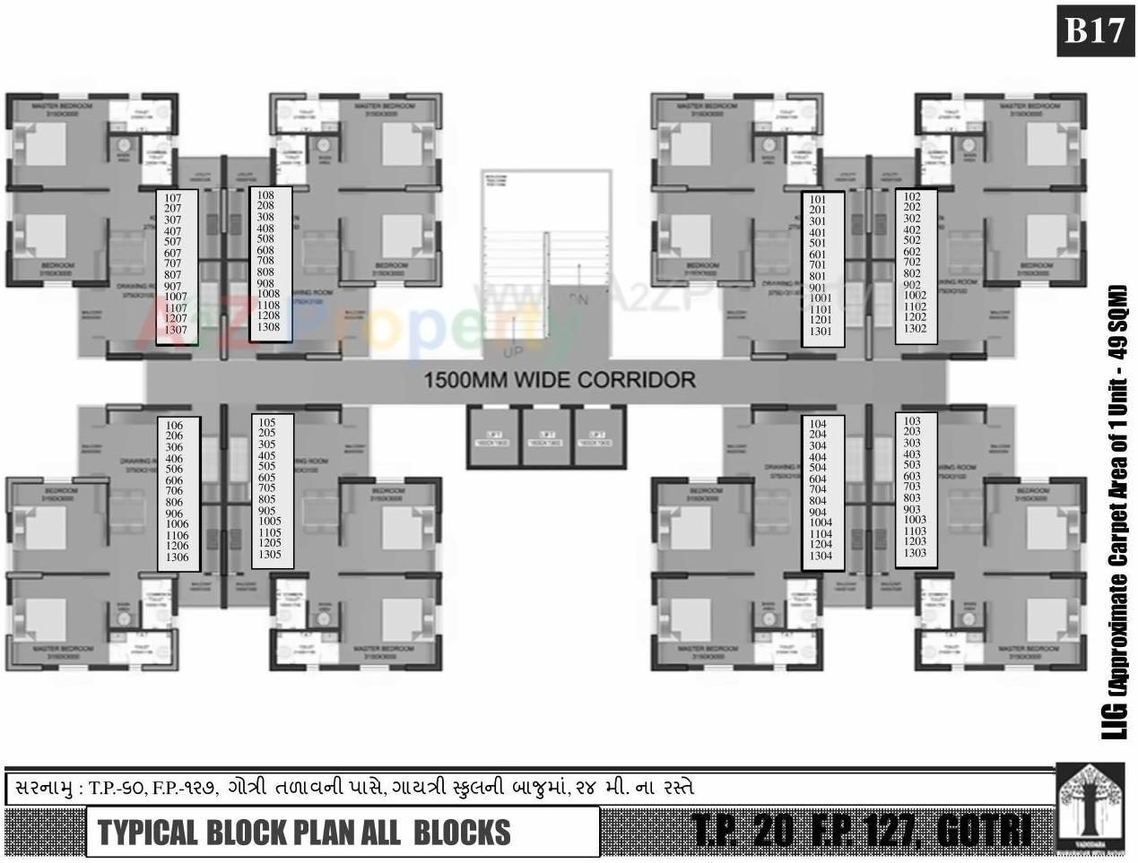 Layout of real estate project Lig Scheme At Tp 60 Fp 127 Mmgy located at Gotri, Vadodara, Gujarat